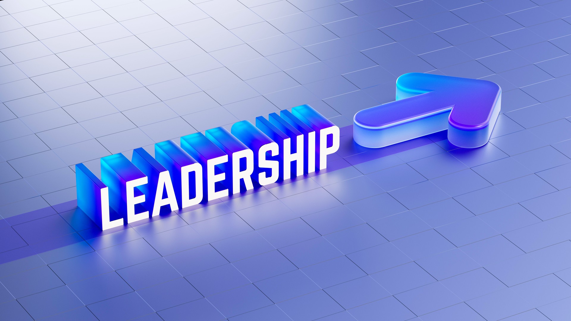 Blue Background Leadership Success Concept